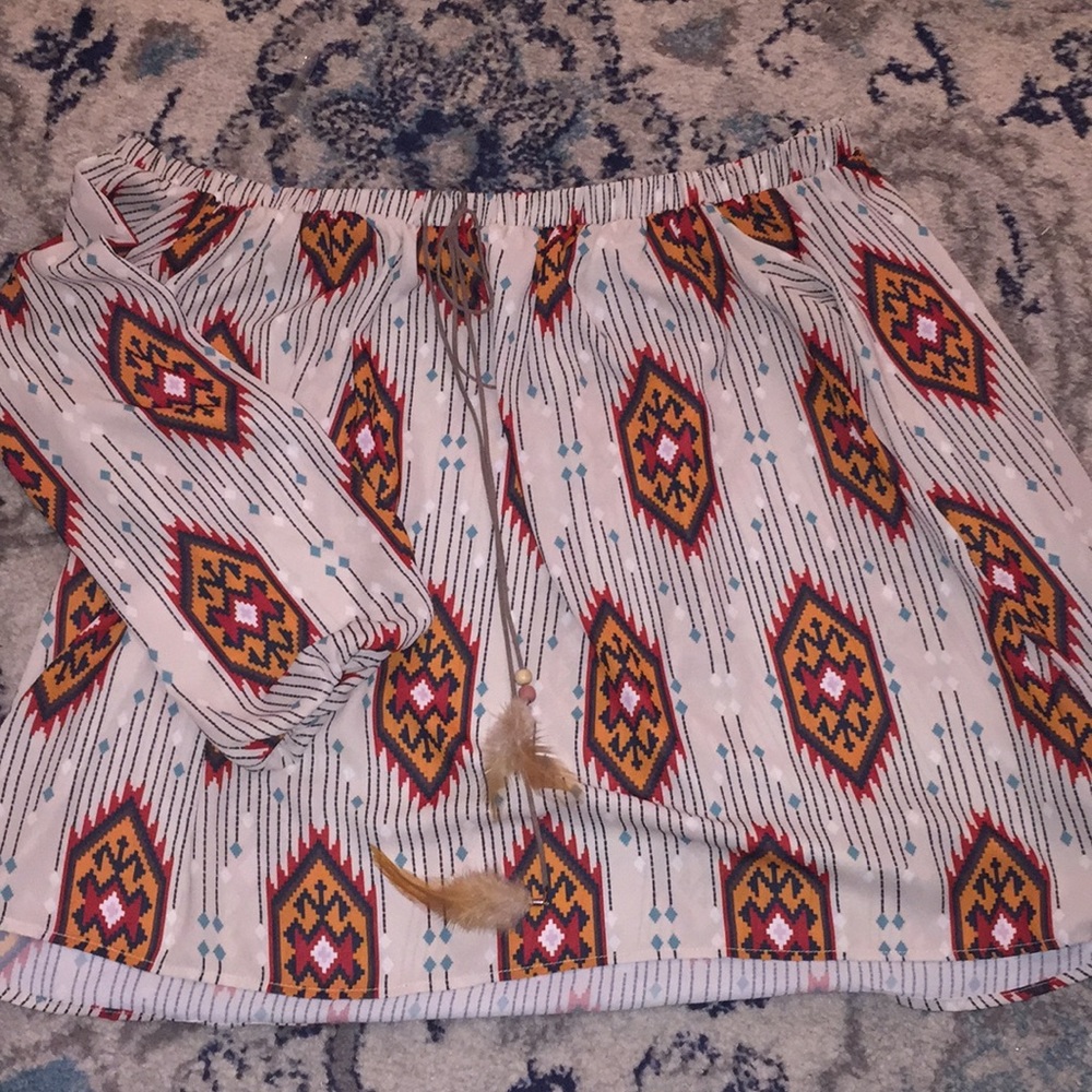 Off the shoulder aztec blouse